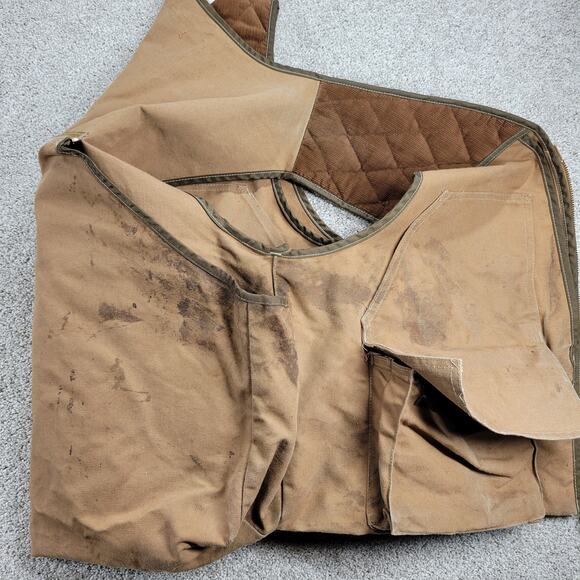 VINTAGE Carhartt Men's Duck Hunting Vest 2XL Brown V Neck Pockets Zip Outdoor - Picture 3 of 16